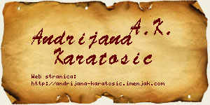 Andrijana Karatošić vizit kartica